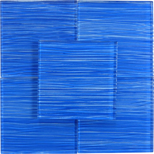 Barbados Electric Blue Wave 6x6 Glossy Glass Tile Quest