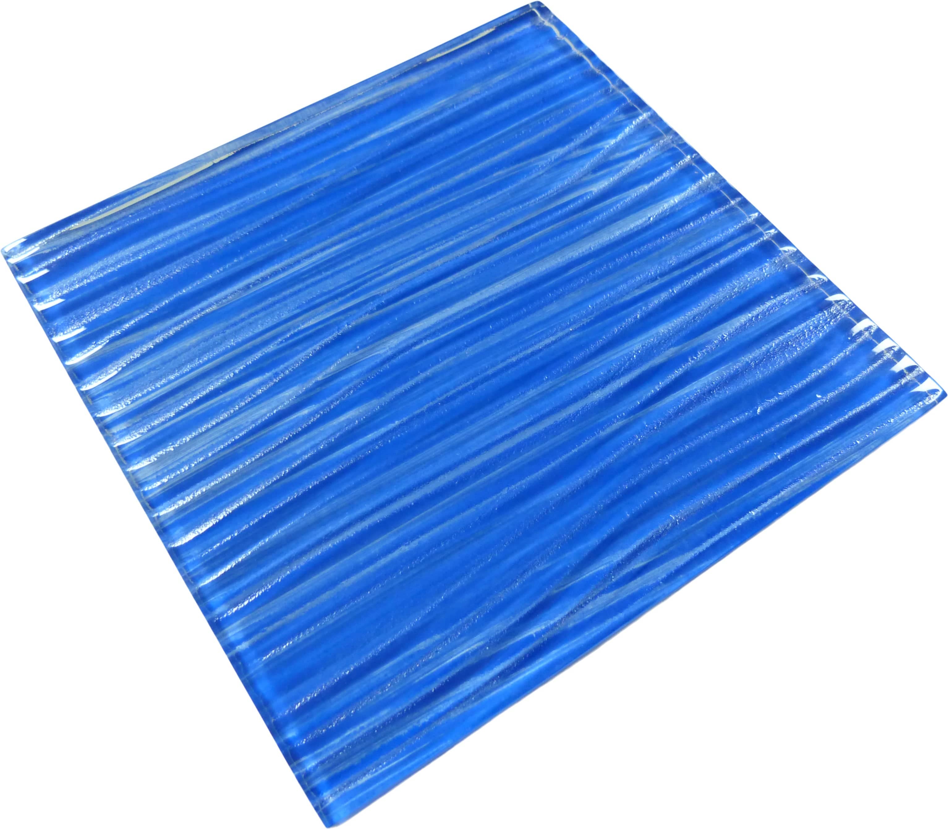 Barbados Electric Blue Wave 6x6 Glossy Glass Tile Quest