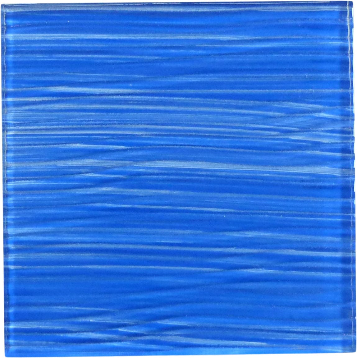 Barbados Electric Blue Wave 6x6 Glossy Glass Tile Quest