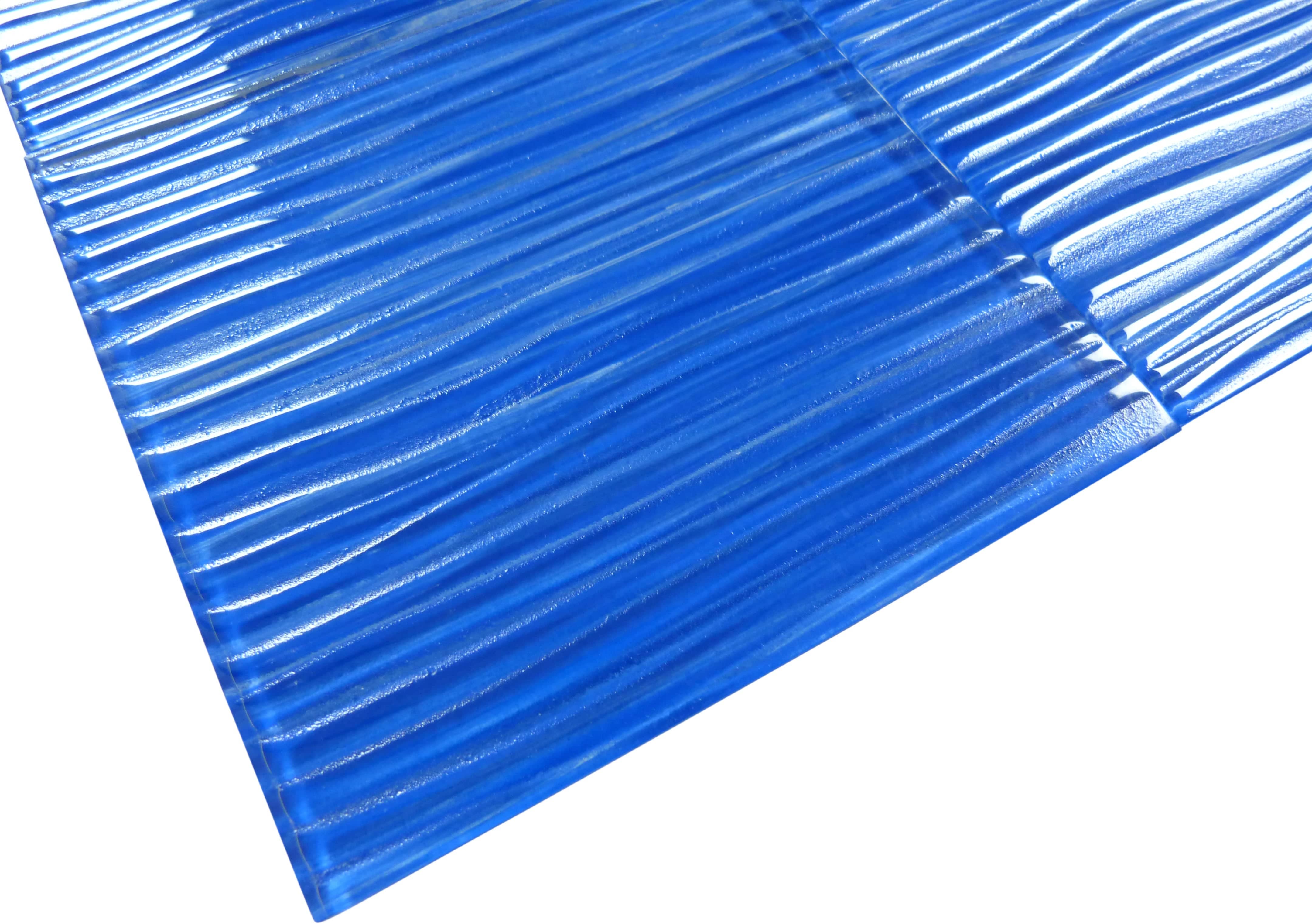 Barbados Electric Blue Wave 6x6 Glossy Glass Tile Quest