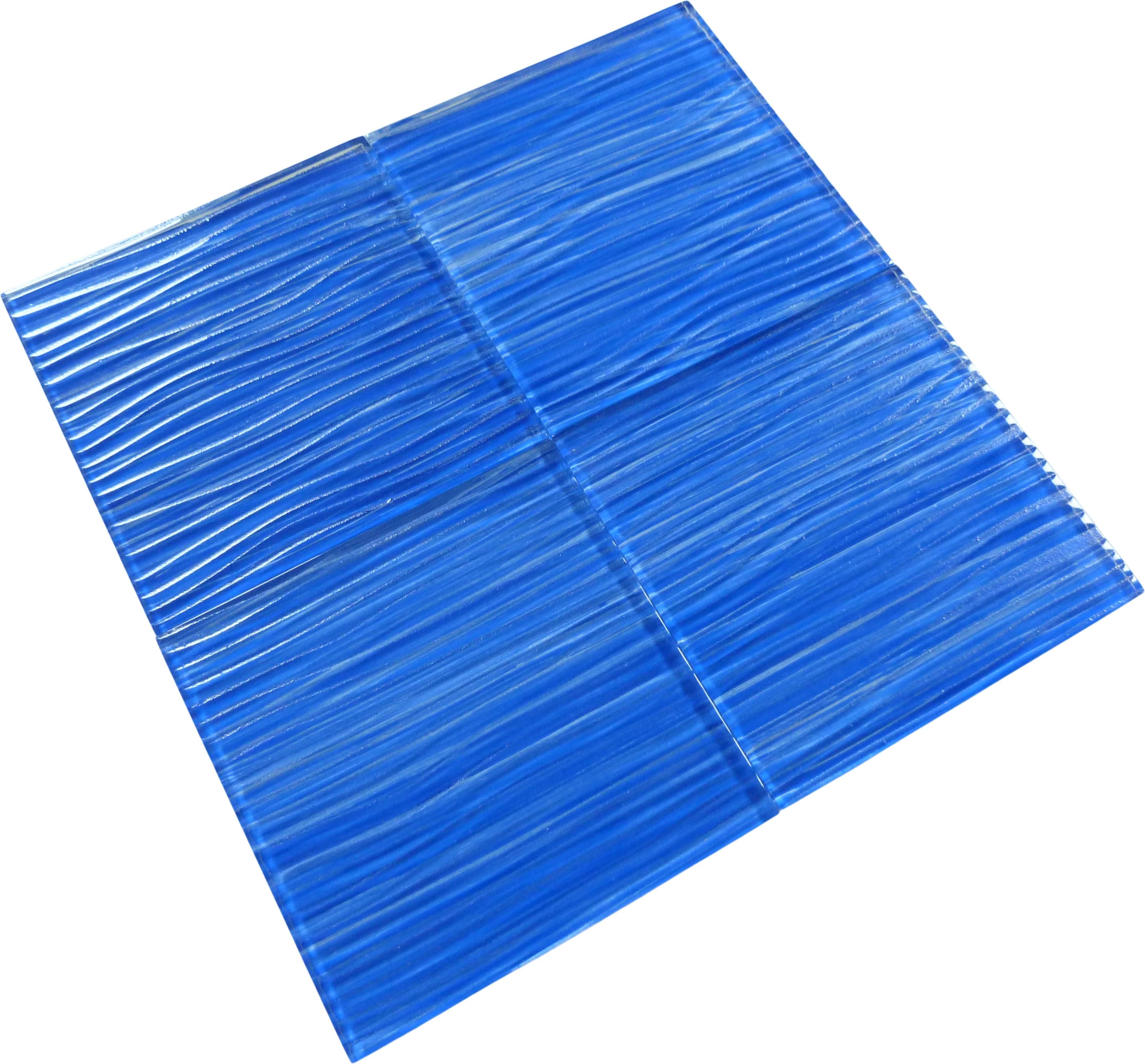 Barbados Electric Blue Wave 6x6 Glossy Glass Tile Quest