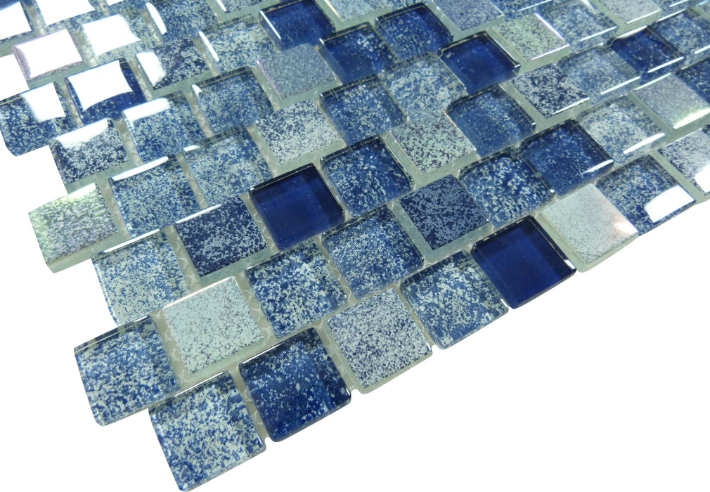 Essence Blue 1x1 Offset 3D Glossy and Iridescent Glass Tile Quest