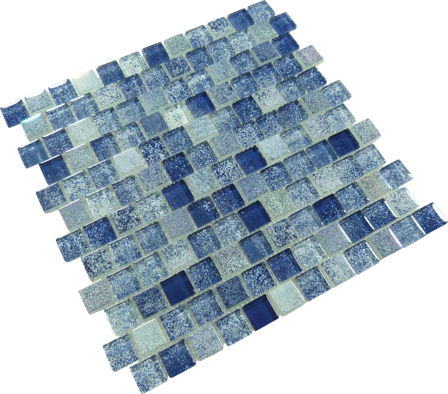 Essence Blue 1x1 Offset 3D Glossy and Iridescent Glass Tile Quest