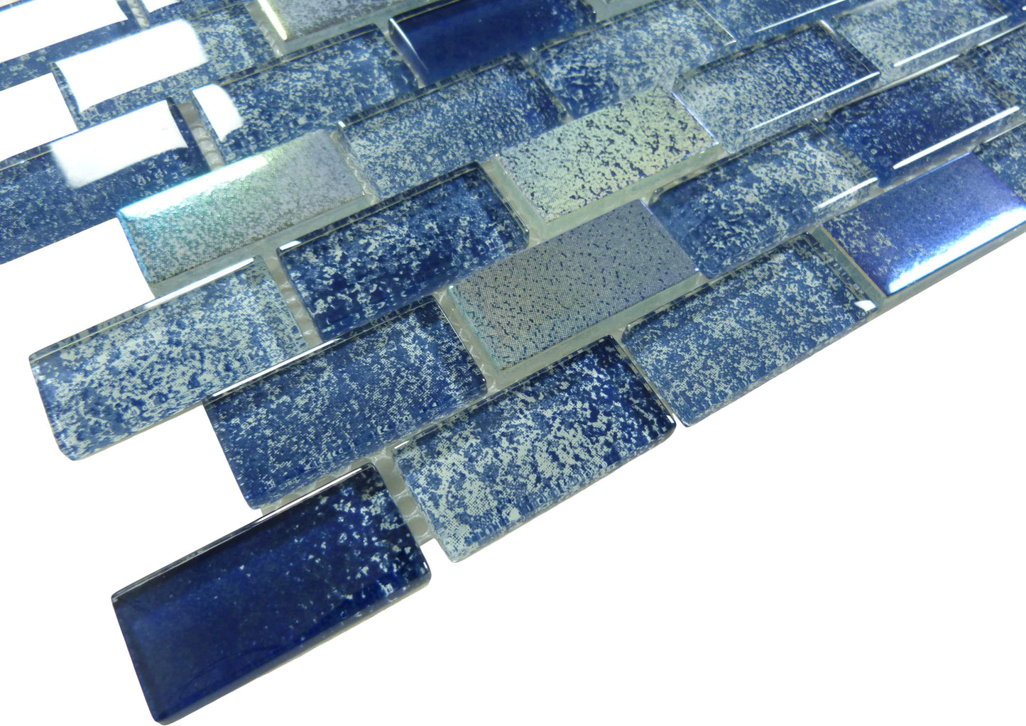 Essence Blue 1x2 3D Glossy and Iridescent Glass Tile Quest