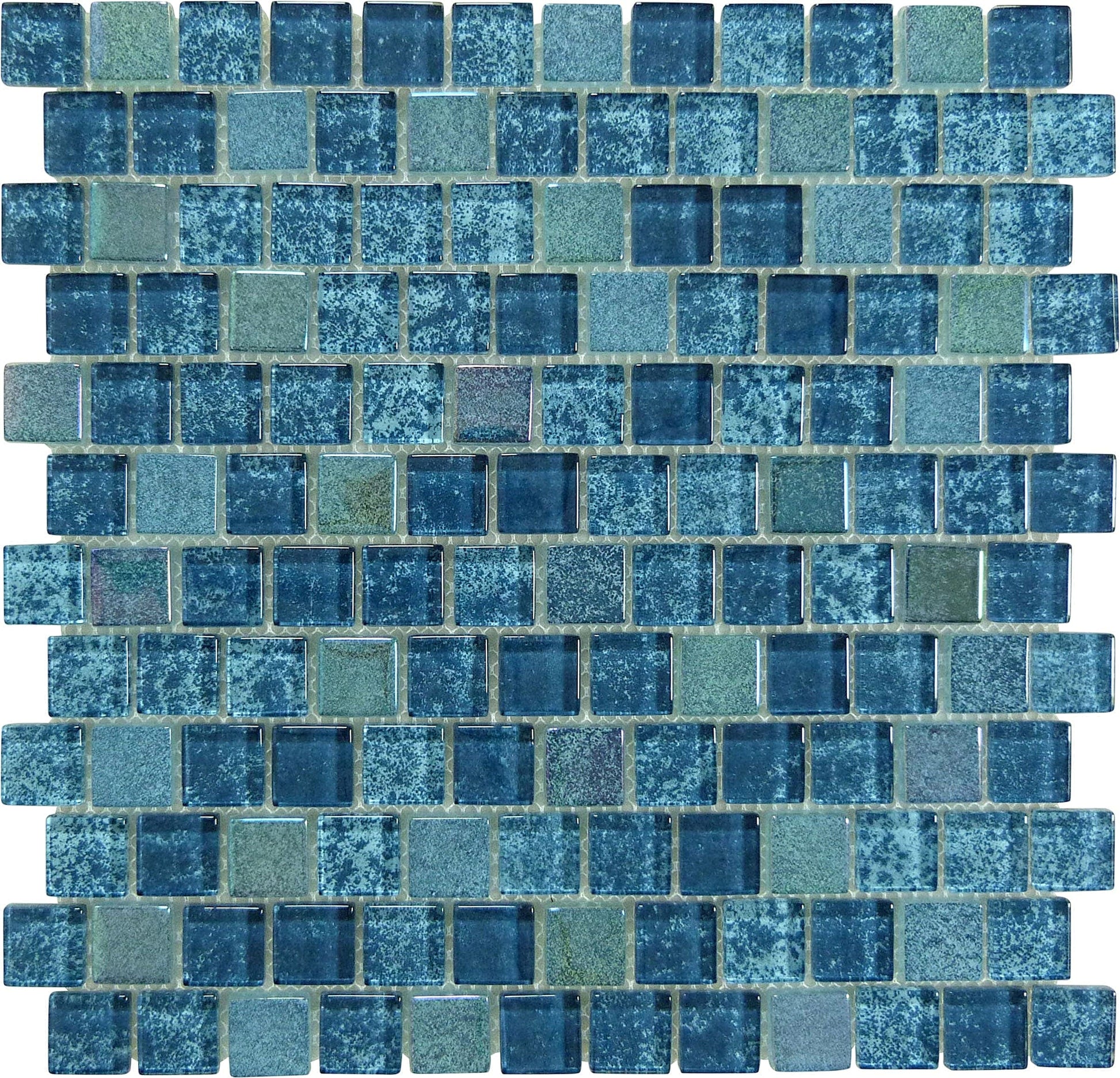 Essence Turquoise 1x1 Offset 3D Glossy and Iridescent Glass Tile Quest