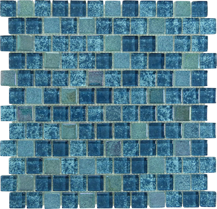 Essence Turquoise 1x1 Offset 3D Glossy and Iridescent Glass Tile ...