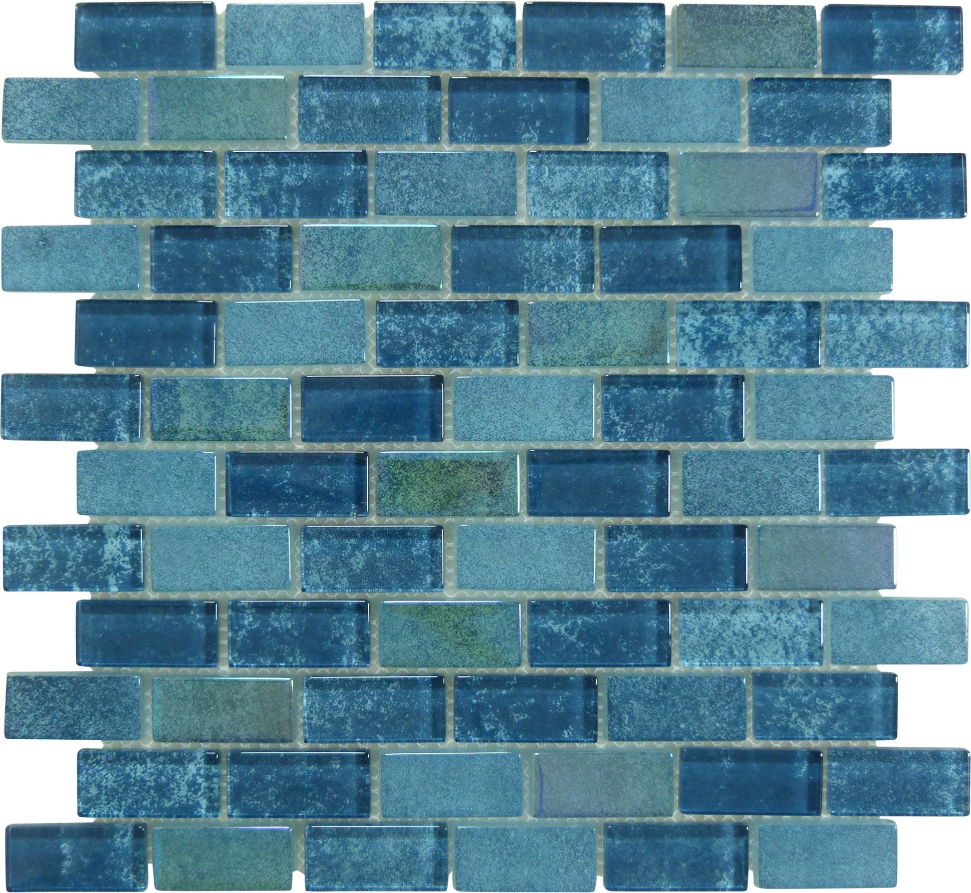 Essence Turquoise 1x2 3D Glossy and Iridescent Glass Tile Quest