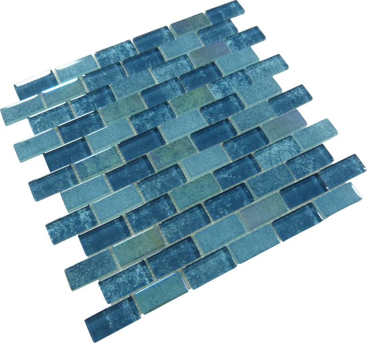 Essence Turquoise 1x2 3D Glossy and Iridescent Glass Tile Quest