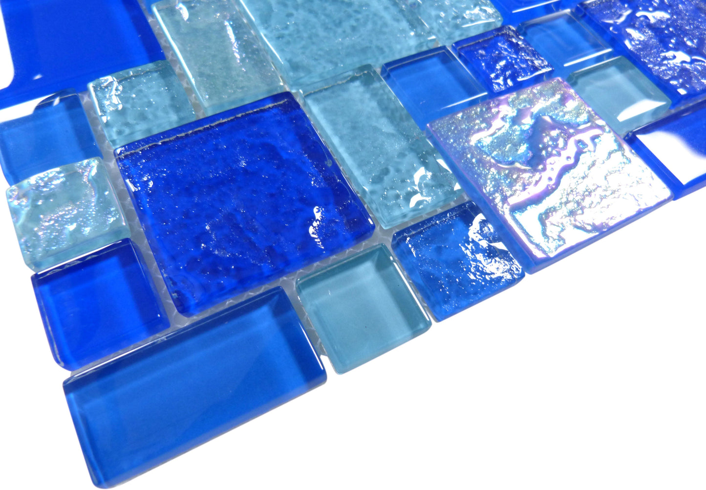 Harmony Blue Mix Square Glass Tile Quest