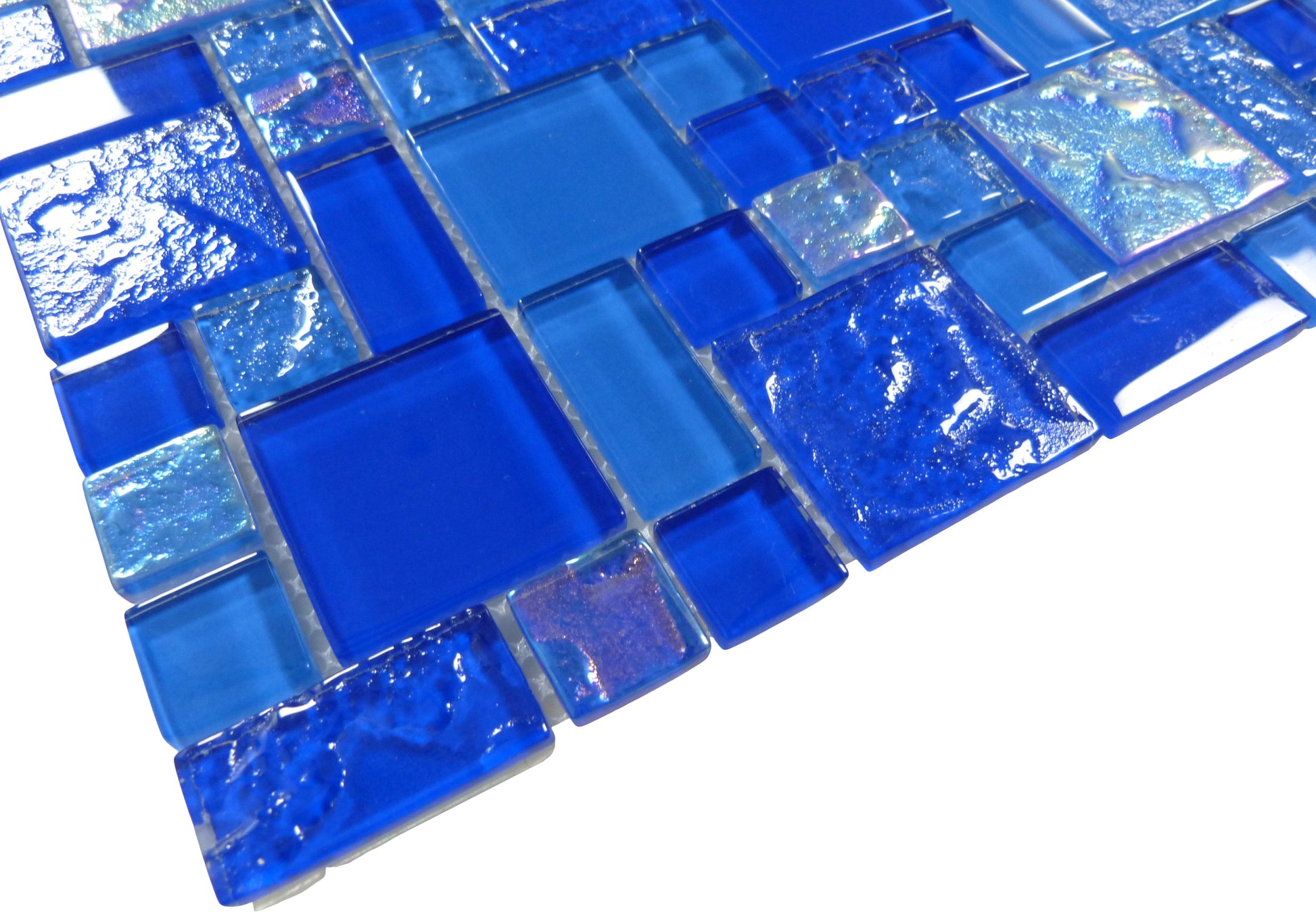 Harmony Dark Blue Mix Square Glass Tile Quest