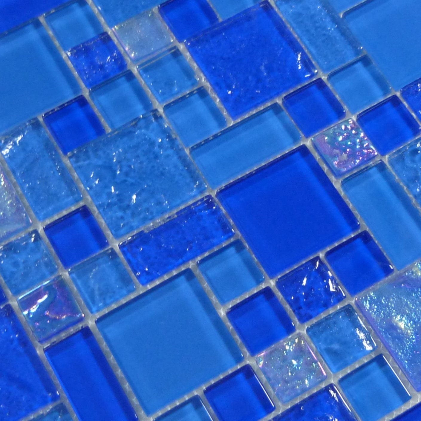 Harmony Dark Blue Mix Square Glass Tile Quest