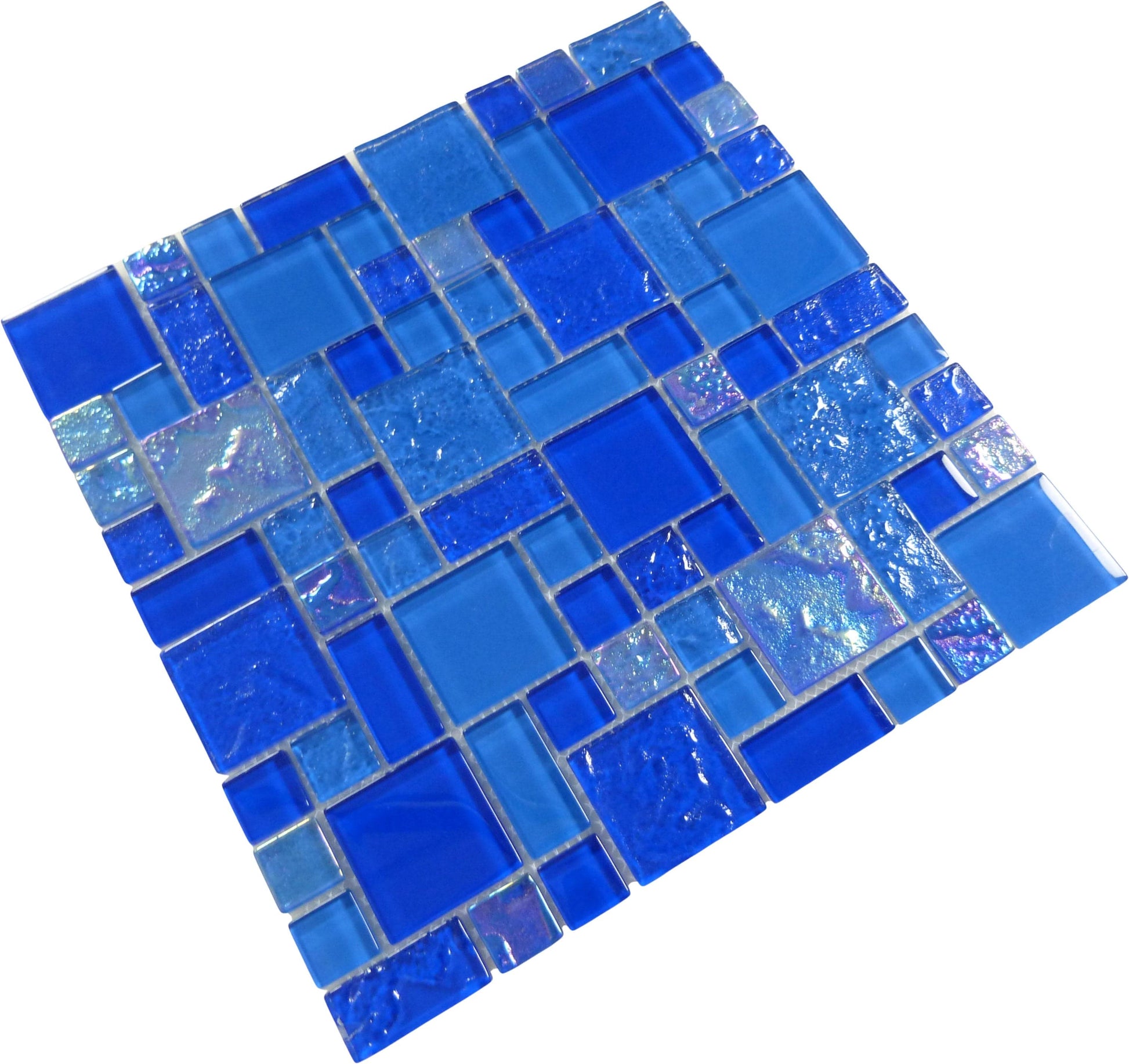 Harmony Dark Blue Mix Square Glass Tile Quest