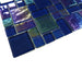 Heaven Dark Blue Square Glossy and Iridescent Glass Tile Quest