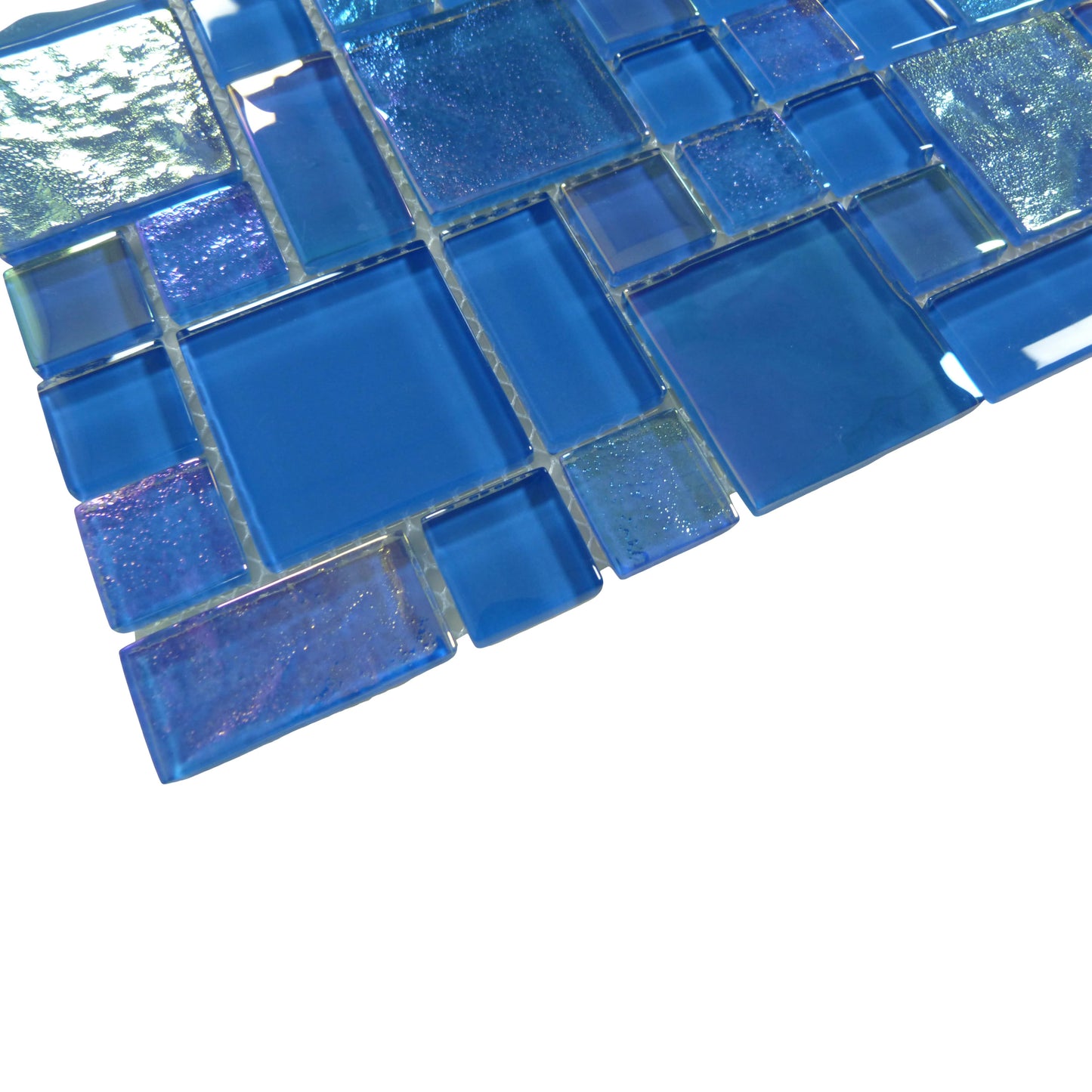 Heaven Turquoise Square Glossy and Iridescent Glass Tile Quest