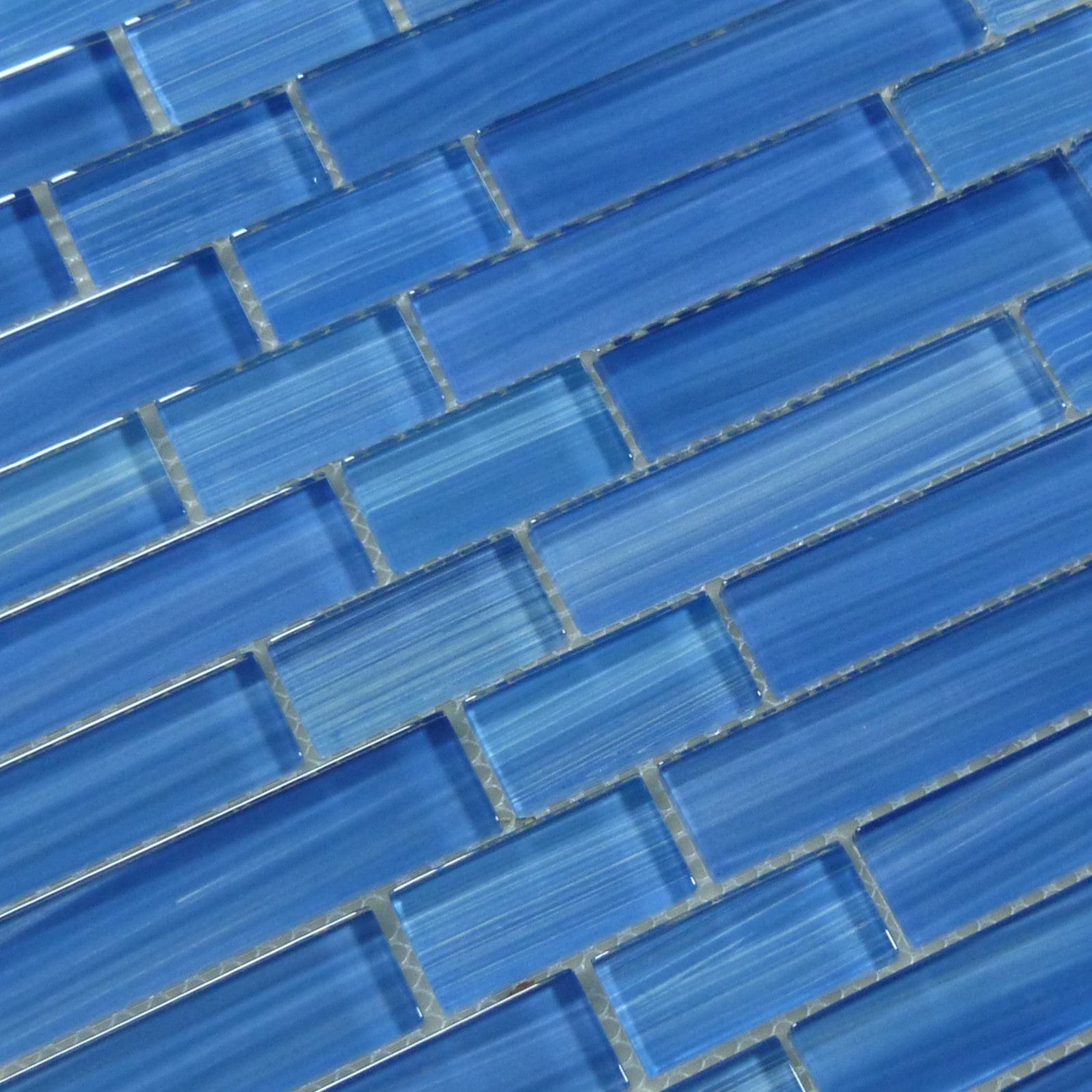 Horizon Blue Linear Glossy Glass Tile Quest