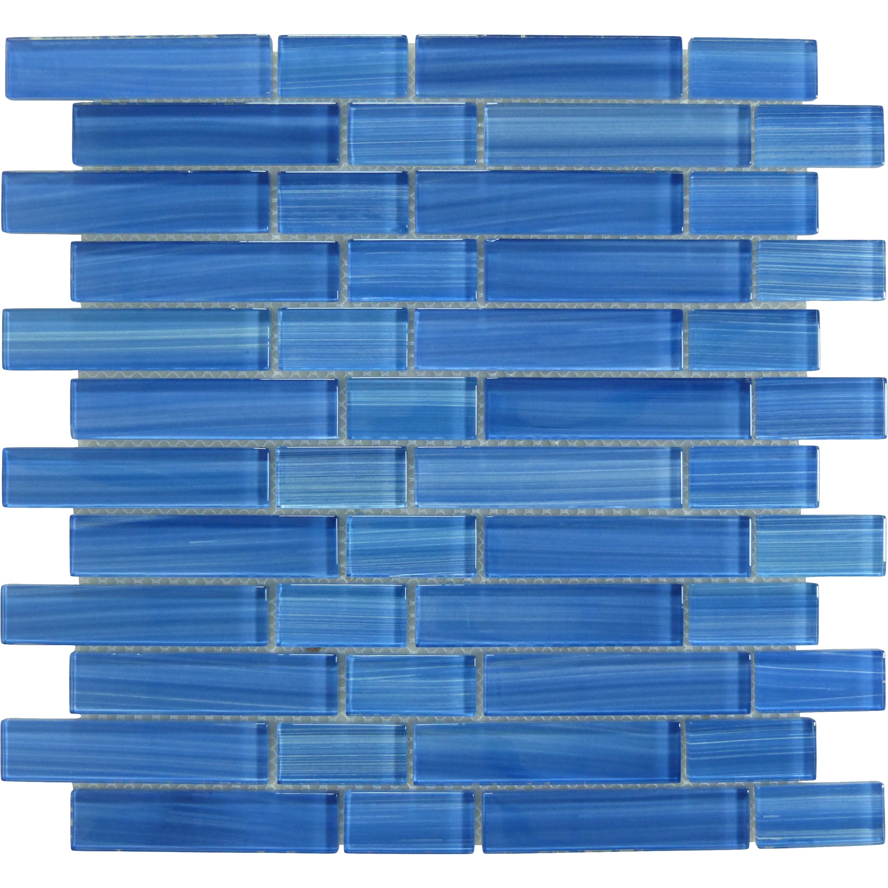 Horizon Blue Linear Glossy Glass Tile Quest