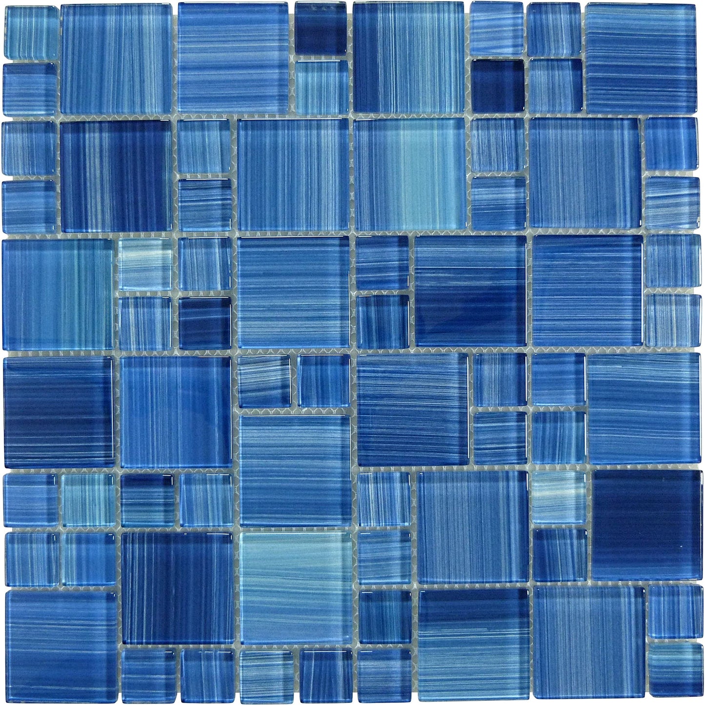 Horizon Blue Square Glossy Glass Tile Quest