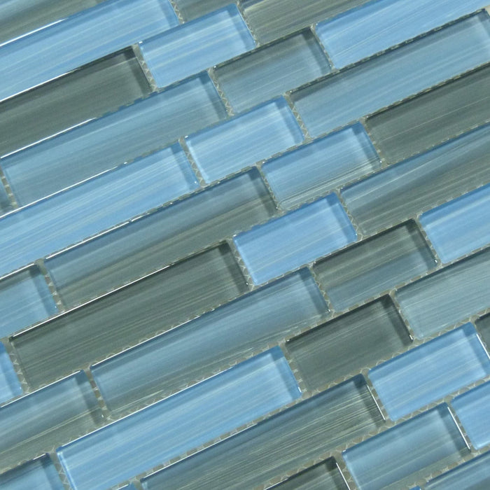 Horizon Grey Linear Glossy Glass Tile Quest