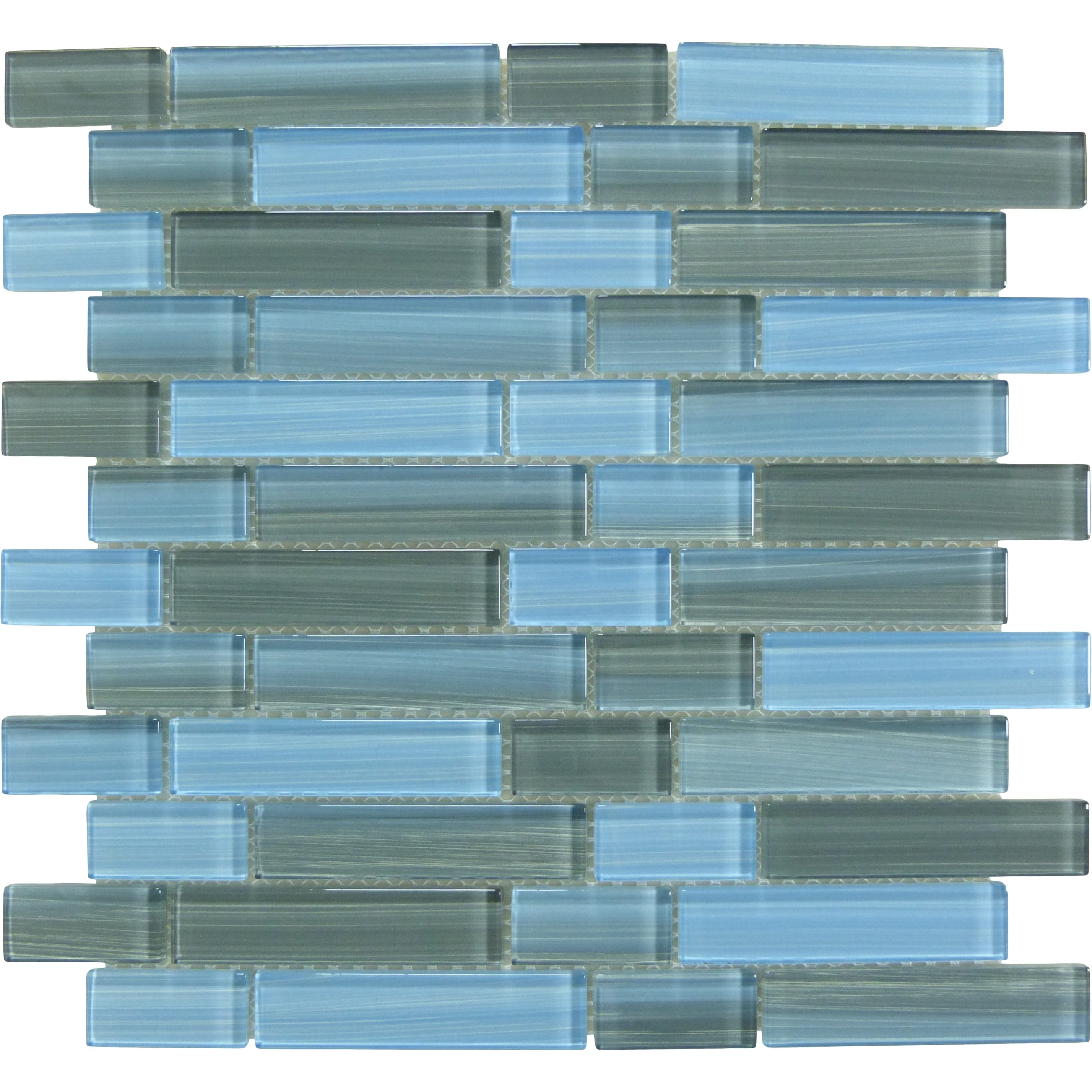 Horizon Grey Linear Glossy Glass Tile Quest