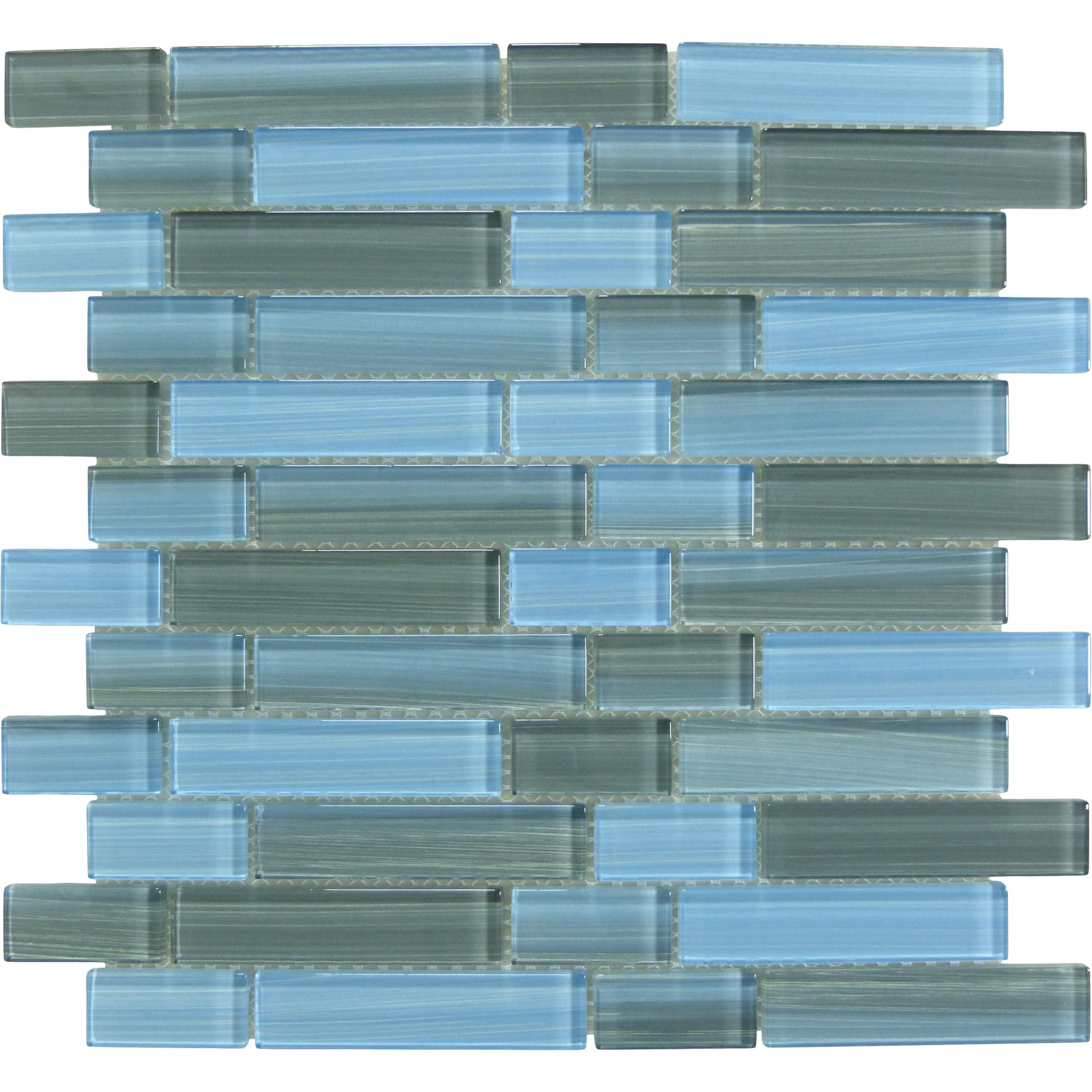 Horizon Grey Linear Glossy Glass Tile Quest