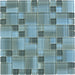 Horizon Grey Square Glossy Glass Tile Quest