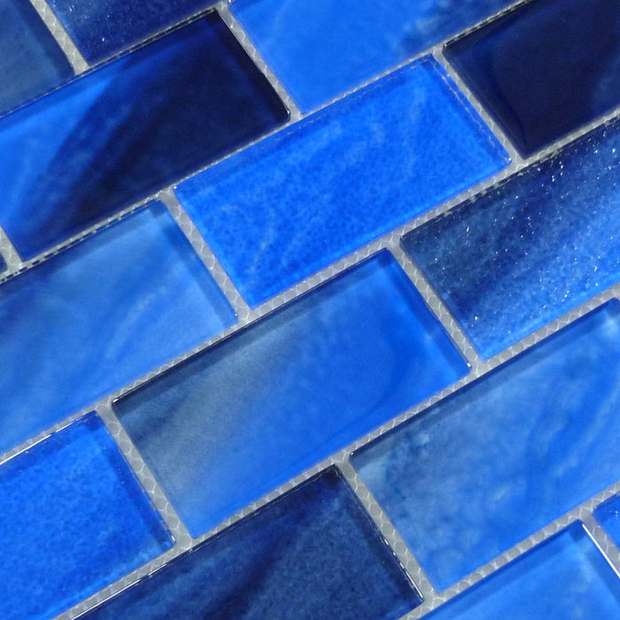 Ocean Dark Blue 2x4 Glossy Glass Tile Quest