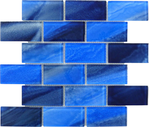 Ocean Dark Blue 2x4 Glossy Glass Tile Quest