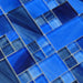 Ocean Dark Blue Square Glossy Glass Tile Quest