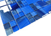 Ocean Dark Blue Square Glossy Glass Tile Quest