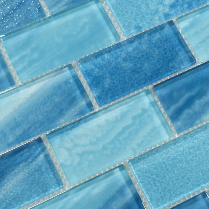 Ocean Sky Blue 2x4 Glossy Glass Tile Quest