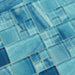 Ocean Sky Blue Square Glossy Glass Tile Quest