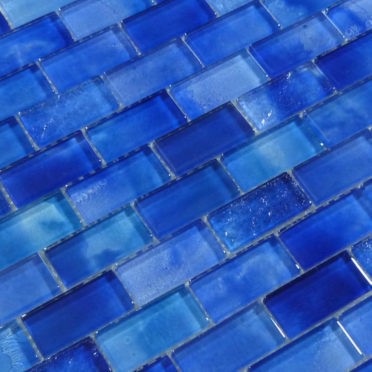 Santorini Electric Blue 1x2 Glossy Glass Tile Quest