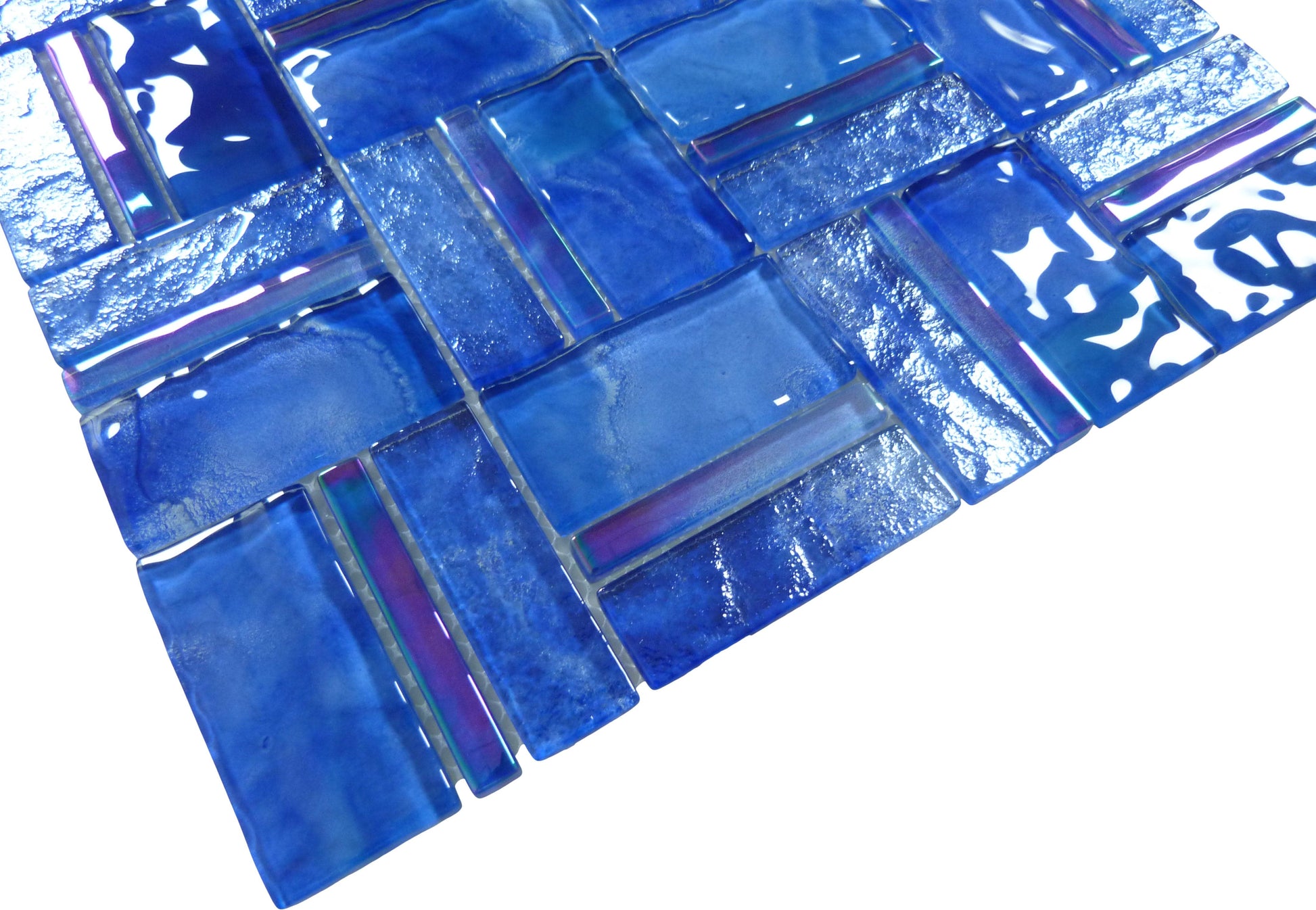 Santorini Electric Blue Mix Glossy Glass Tile Quest