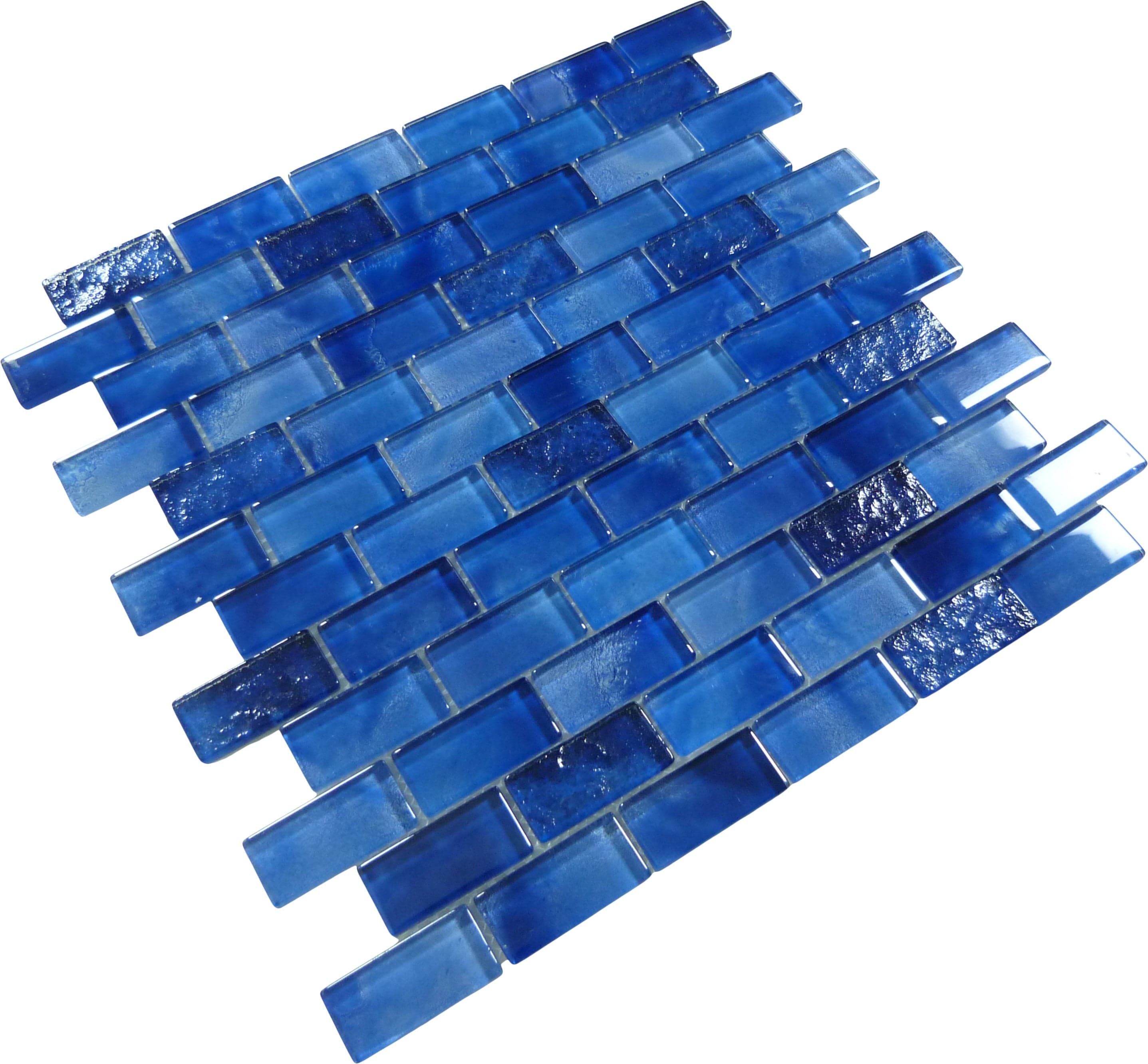 Santorini Midnight Blue 1x2 Glossy Glass Tile Quest