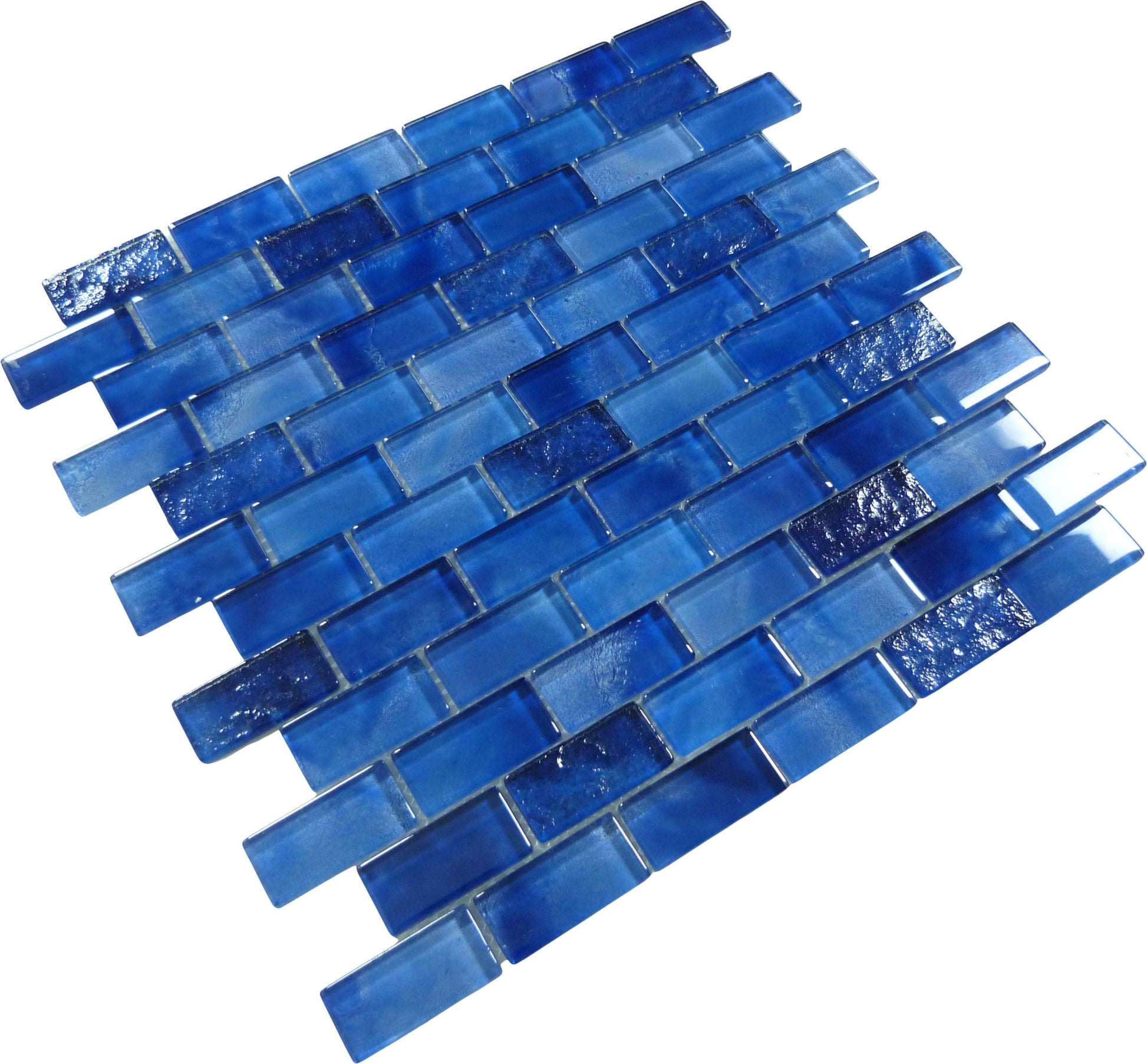 Santorini Midnight Blue 1x2 Glossy Glass Tile Quest