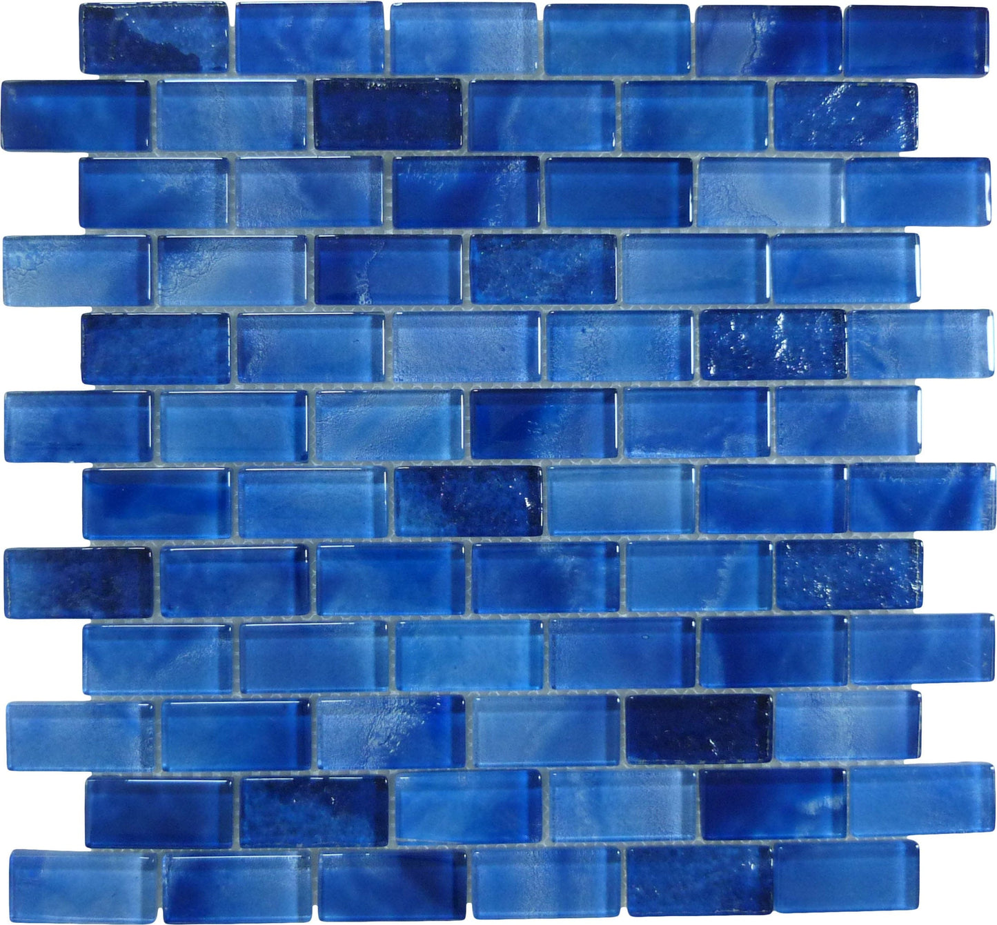 Santorini Midnight Blue 1x2 Glossy Glass Tile Quest