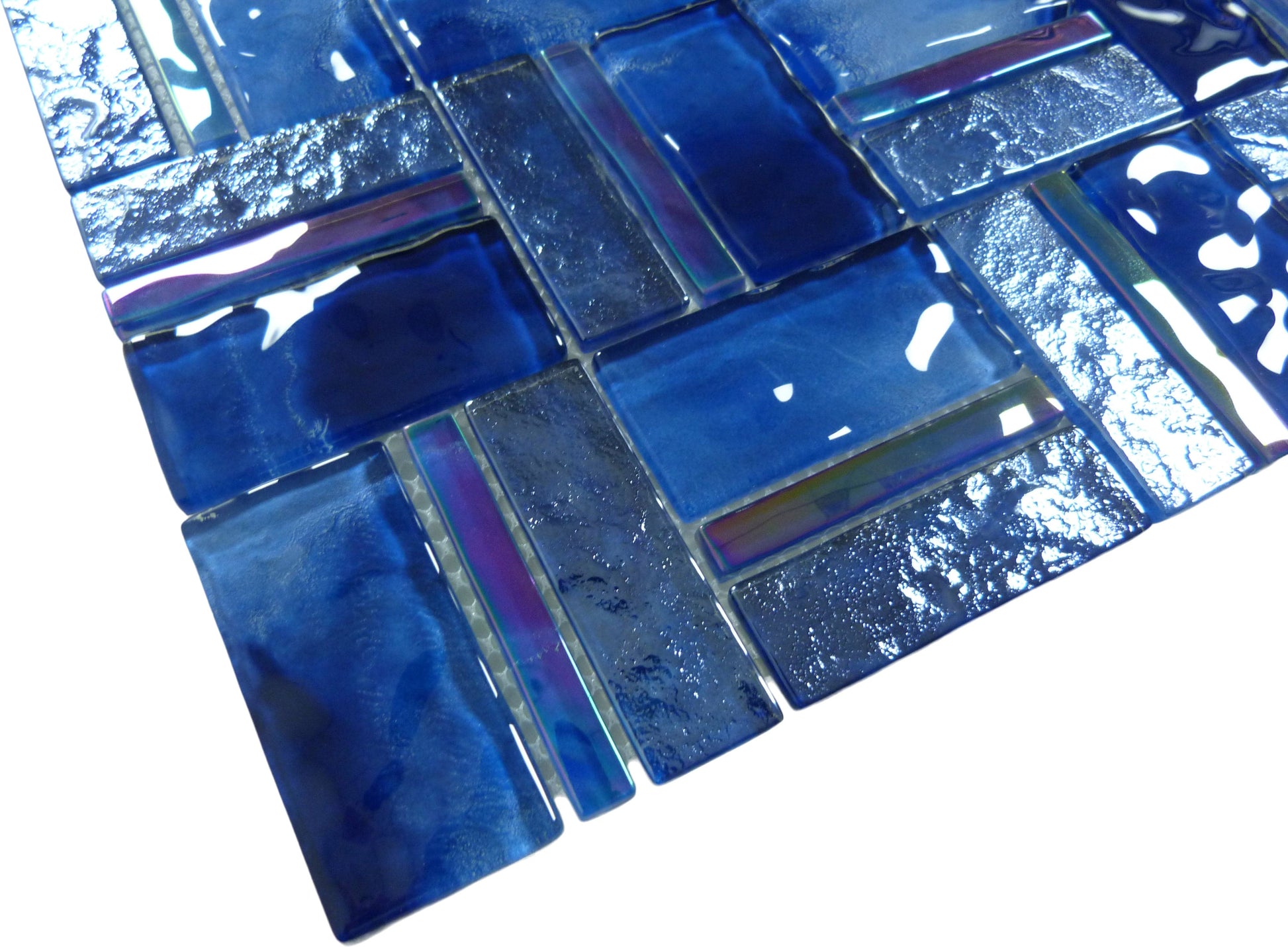 Santorini Midnight Blue Mix Glossy Glass Tile Quest
