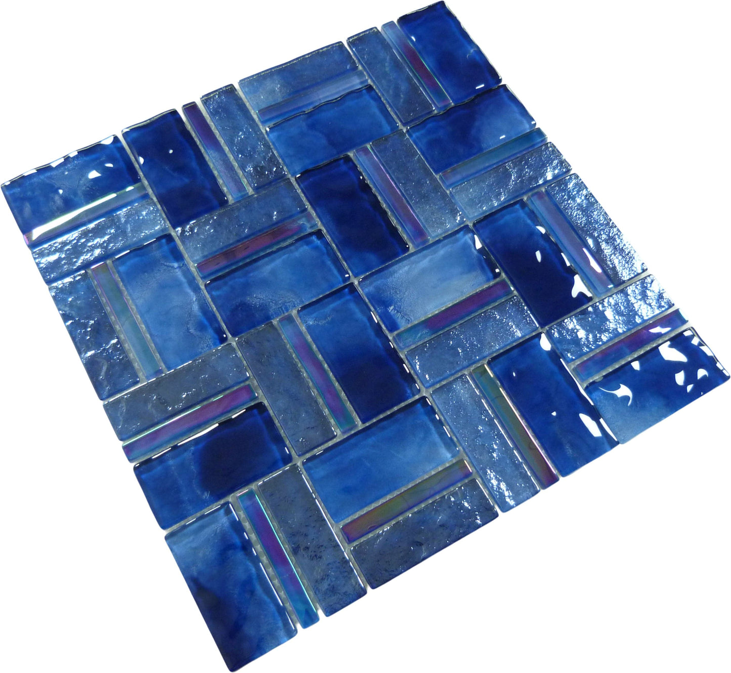 Santorini Midnight Blue Mix Glossy Glass Tile Quest
