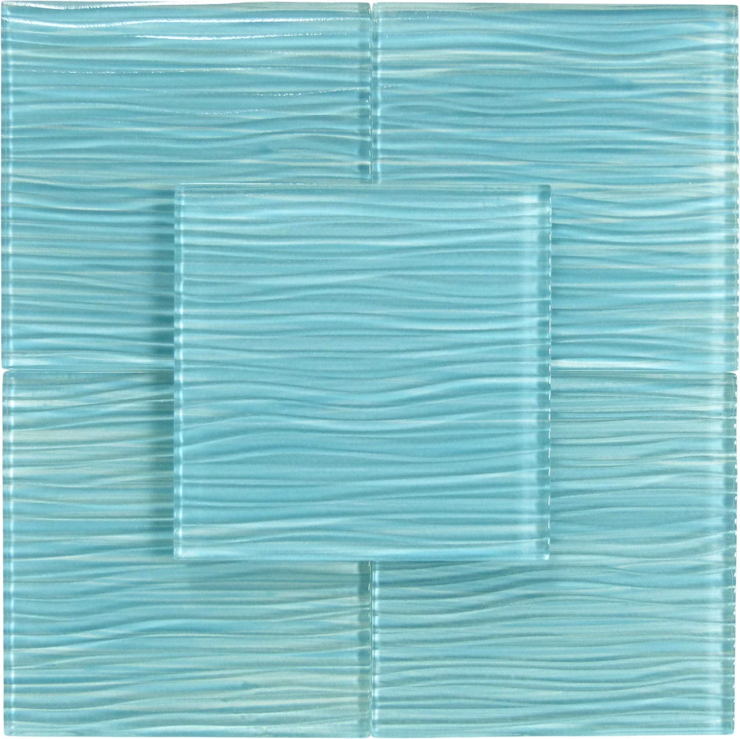 Sea Blue Wave 6x6 Glossy Glass Tile Quest