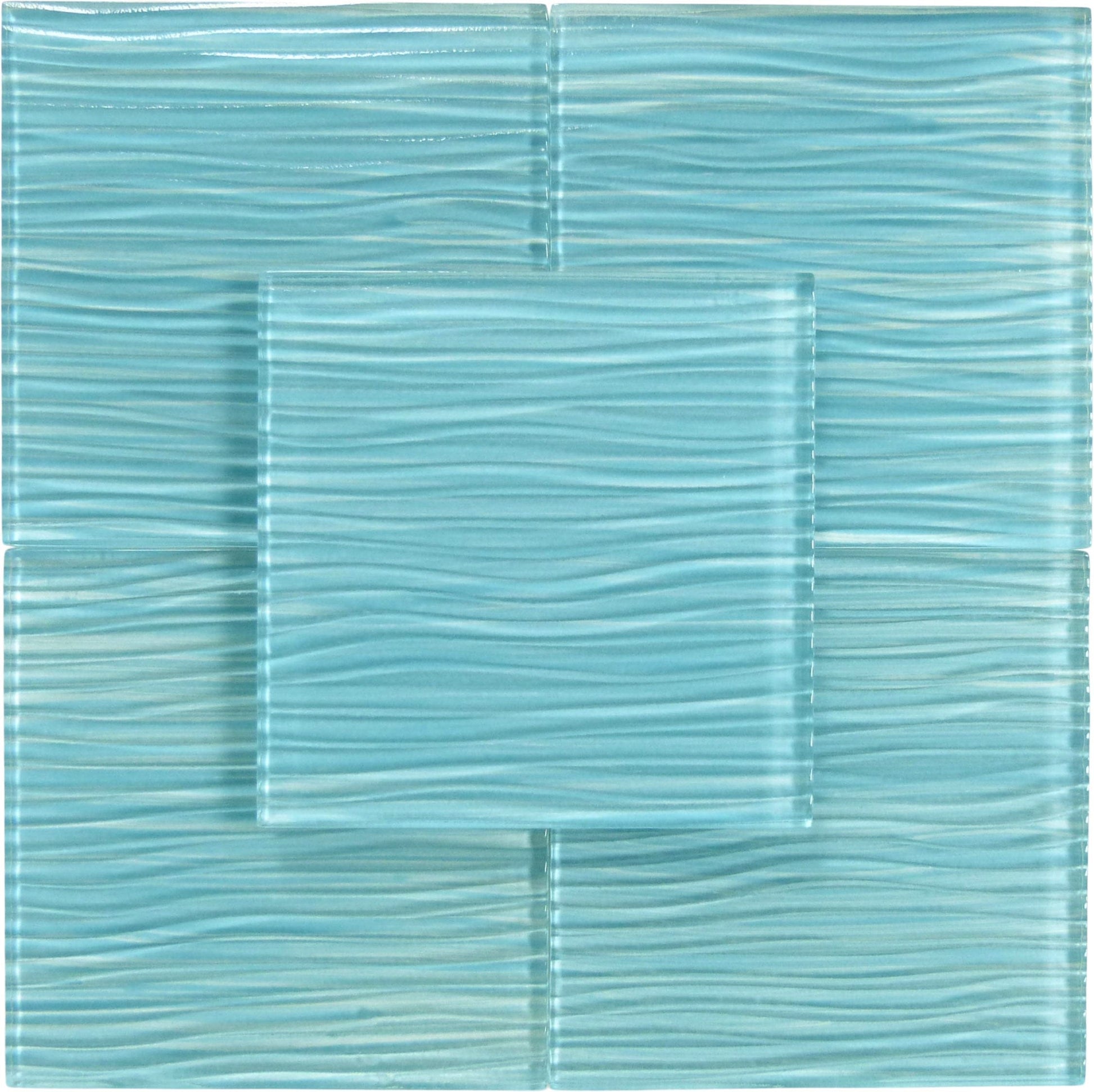 Sea Blue Wave 6x6 Glossy Glass Tile Quest