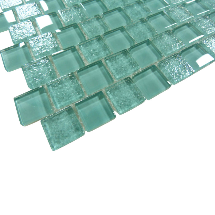 Serenity Aqua 1x1 Offset Glass Tile Quest