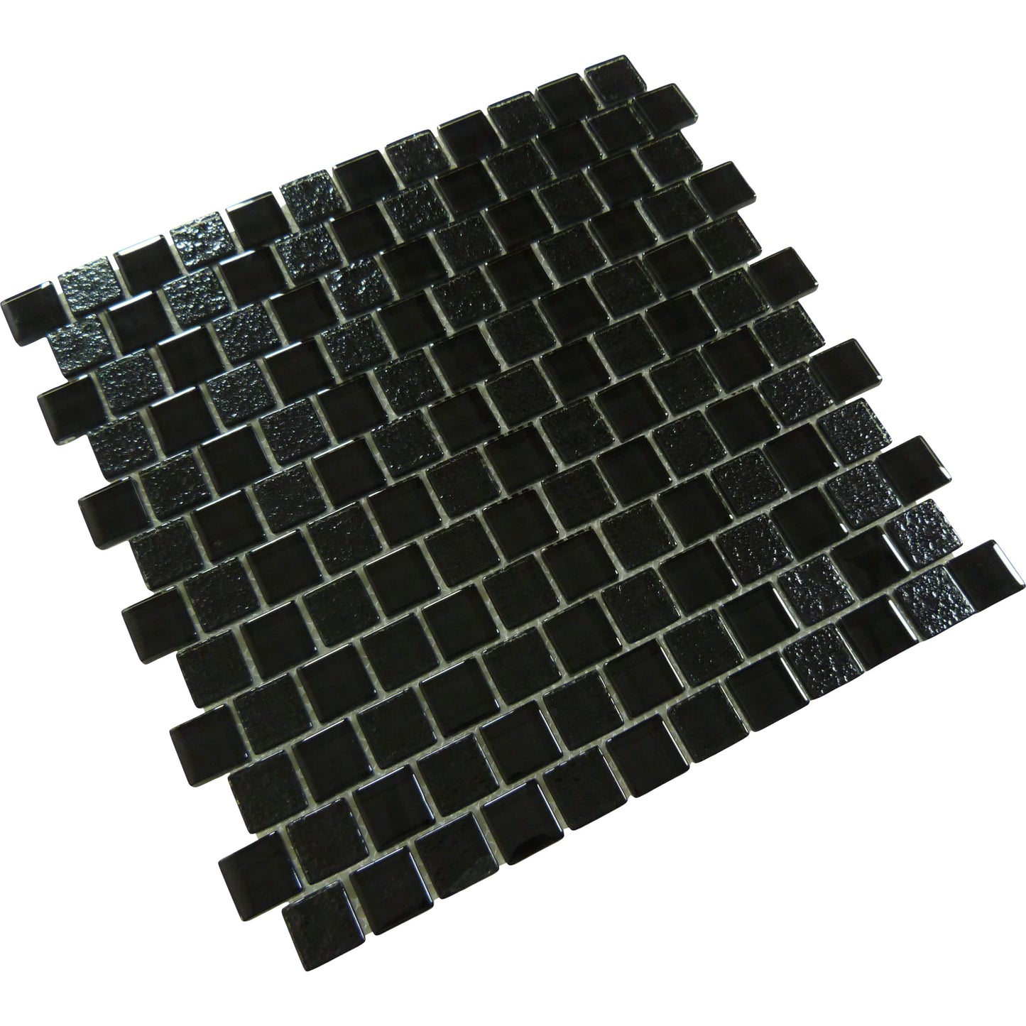 Serenity Black 1x1 Offset Glass Tile Quest