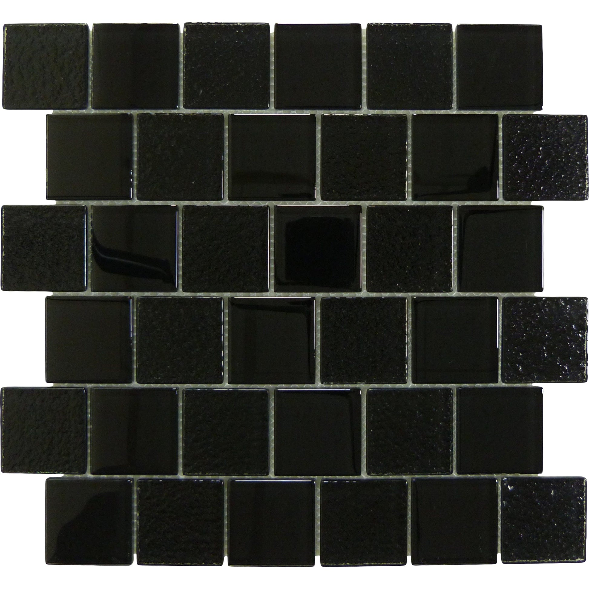 Serenity Black 2x2 Offset Glass Tile Quest