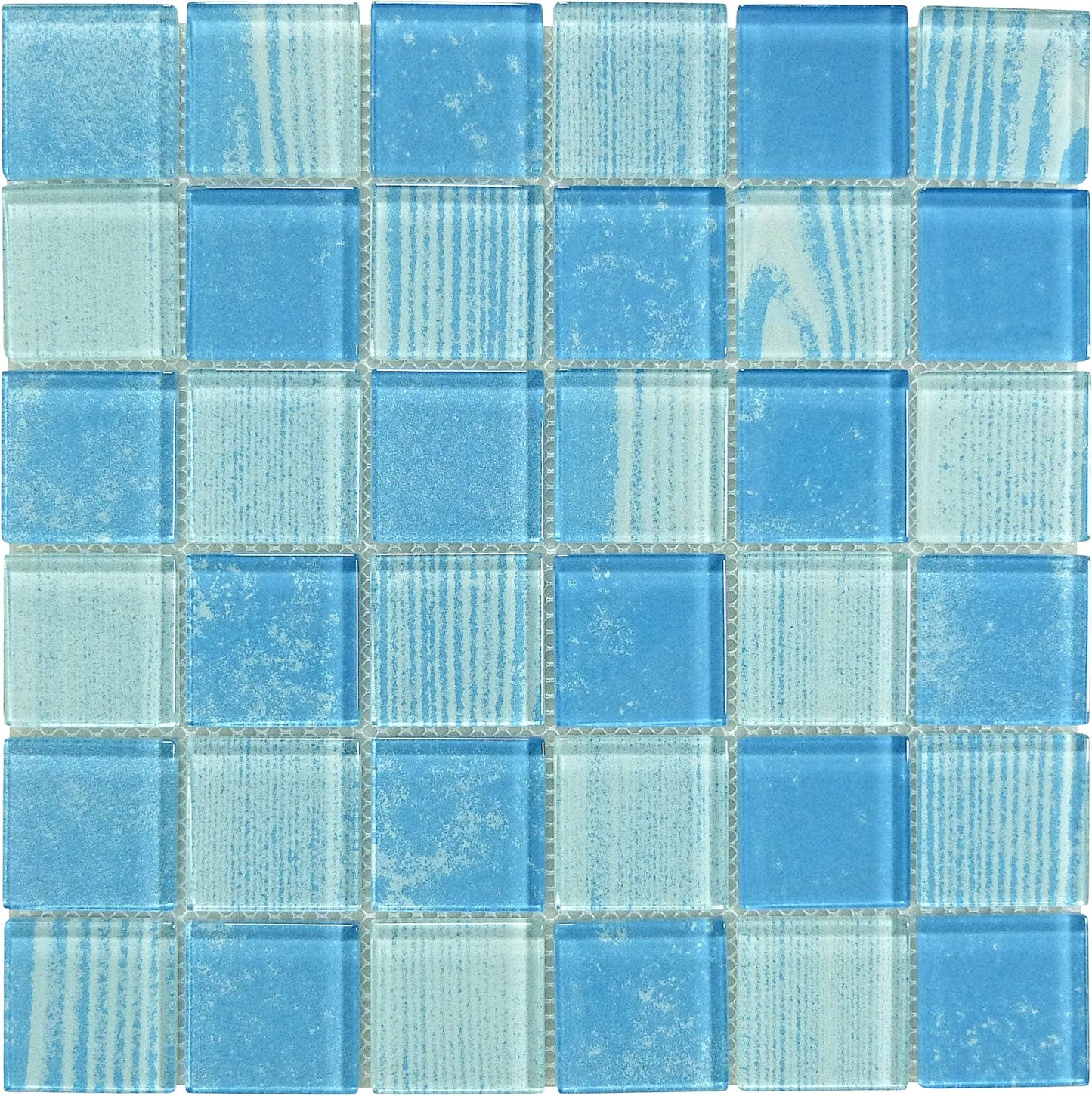 Wave Aqua 2x2 Glossy Glass Tile Quest