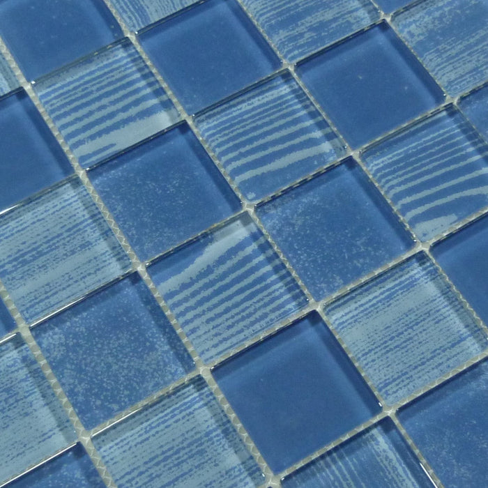 Wave Marine Blue 2x2 Glossy Glass Tile Quest