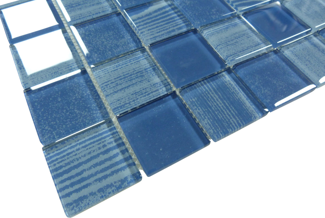 Wave Marine Blue 2x2 Glossy Glass Tile Quest