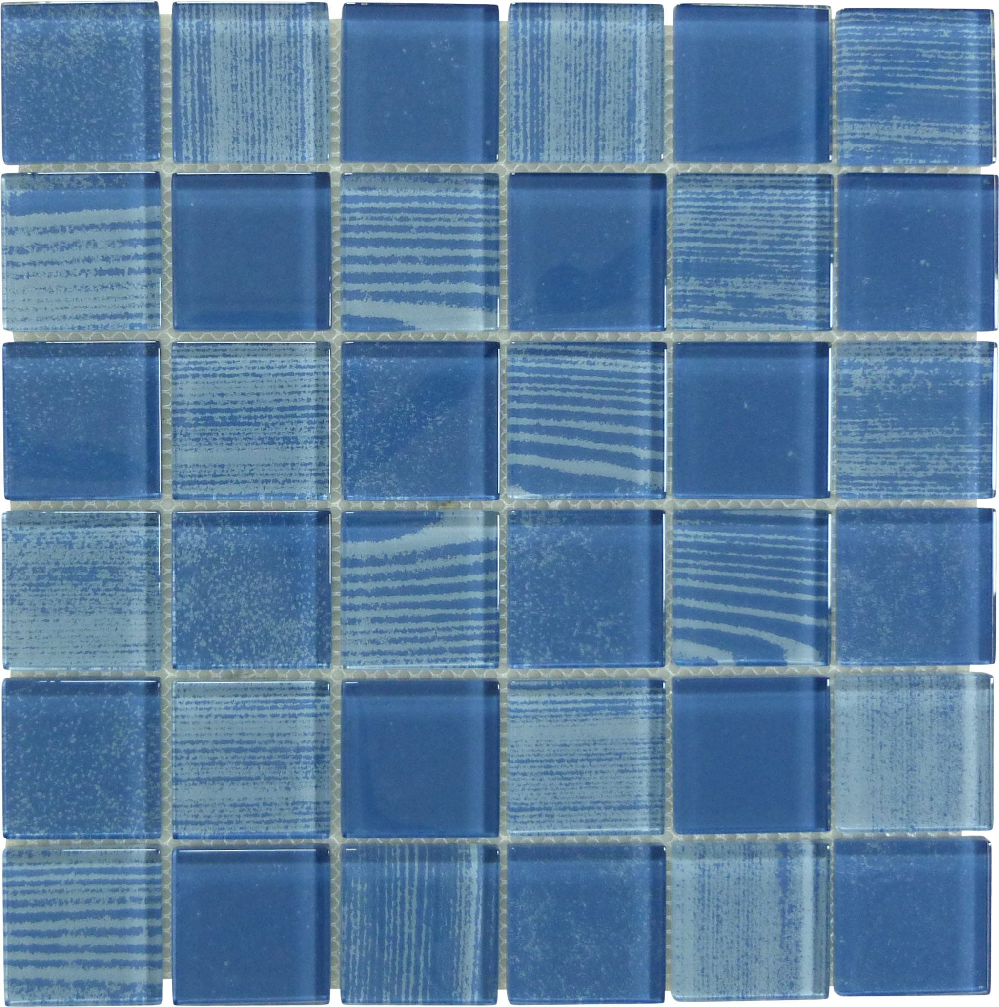 Wave Marine Blue 2x2 Glossy Glass Tile Quest