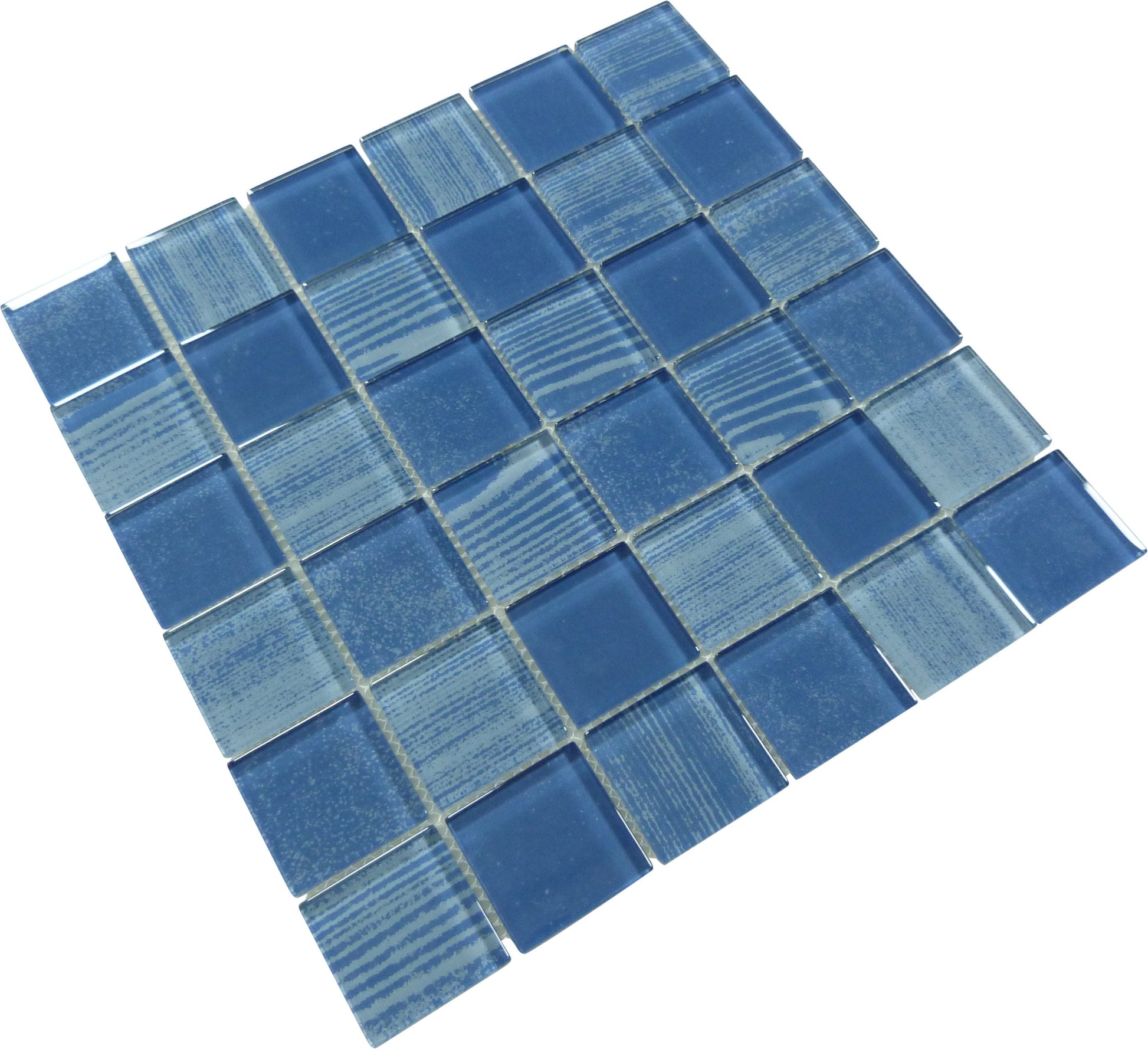 Wave Marine Blue 2x2 Glossy Glass Tile Quest