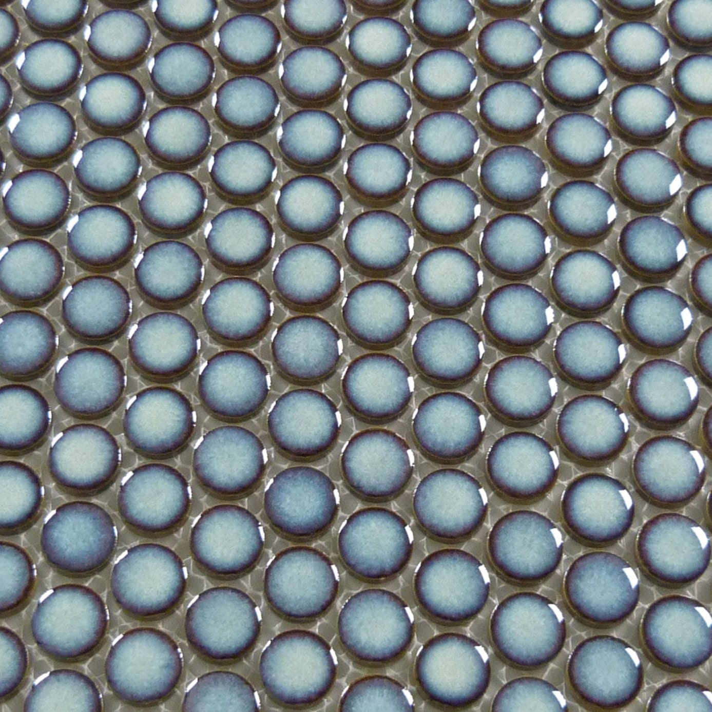 Continental Penny Round Cosmic Blue 3/4" Glossy Porcelain Tile Regency