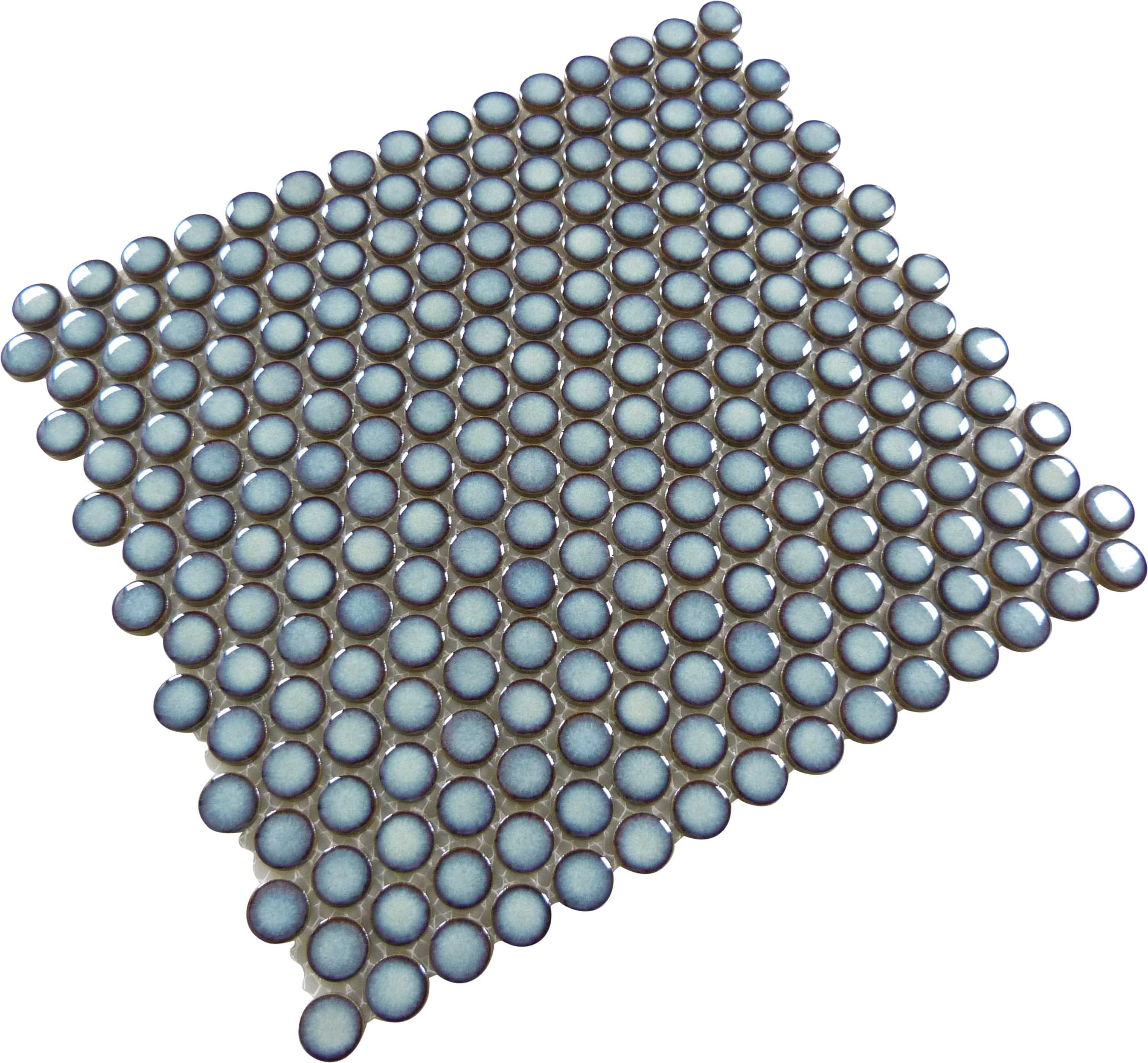 Continental Penny Round Cosmic Blue 3/4" Glossy Porcelain Tile Regency
